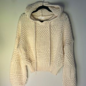 Knitted Cropped Hoodie